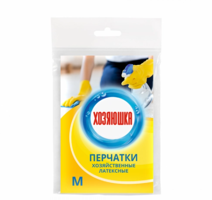 Перчатки резиновые "Хозяюшка", размер S