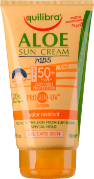 Детский солнцезащитный крем Equilibra с комплексом Prosun-UV "Aloe" SPF 50+, 150 мл