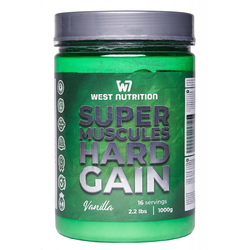 Супер маскал хард гейнер West Nutrition Super Muscle Hard Gain, ваниль, 1 кг