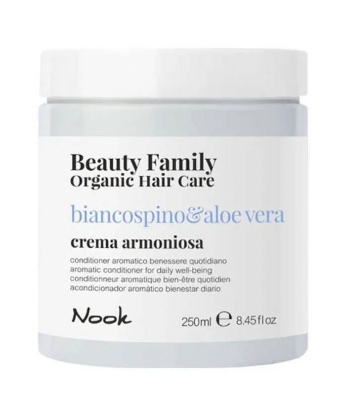 Оздоравливающий кондиционер для волос Nook Beauty Family Organic Hair Care "Biancospino & Aloe Vera Crema Armoniosa", 250 мл