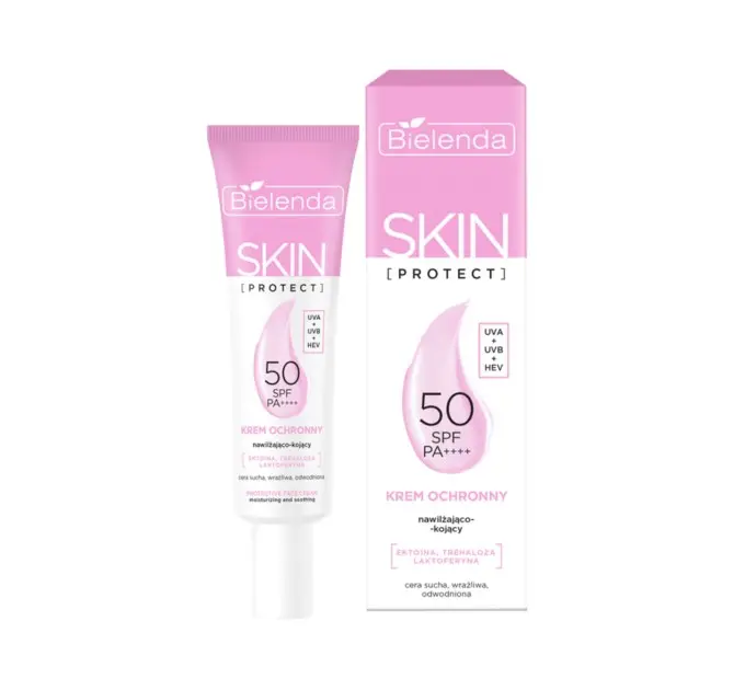 Защитный крем SPF 50 PA++++ увлажняющий и успокаивающий BIELENDA SKIN PROTECT,  40мл 