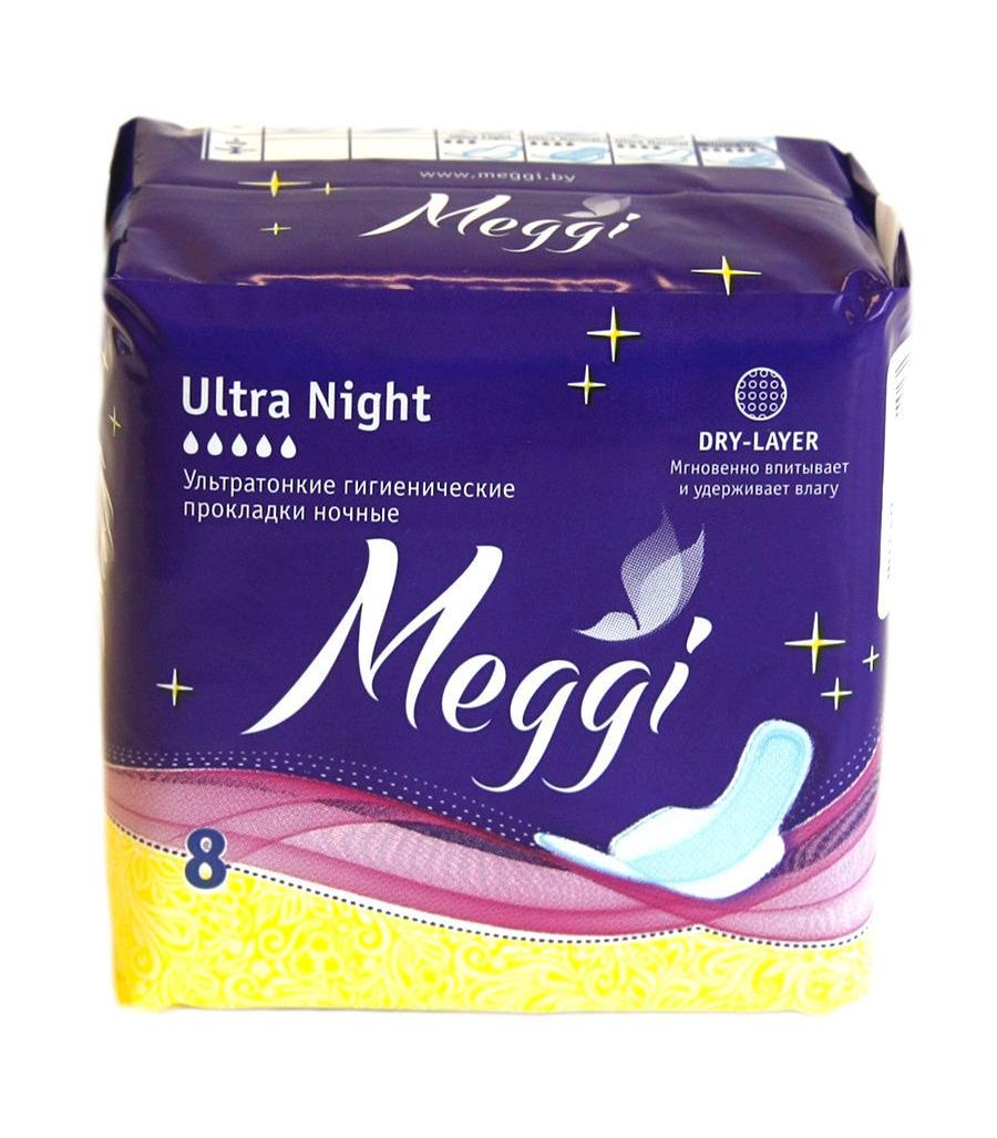 Гигиенические прокладки Meggi Ultra Night, 8 шт