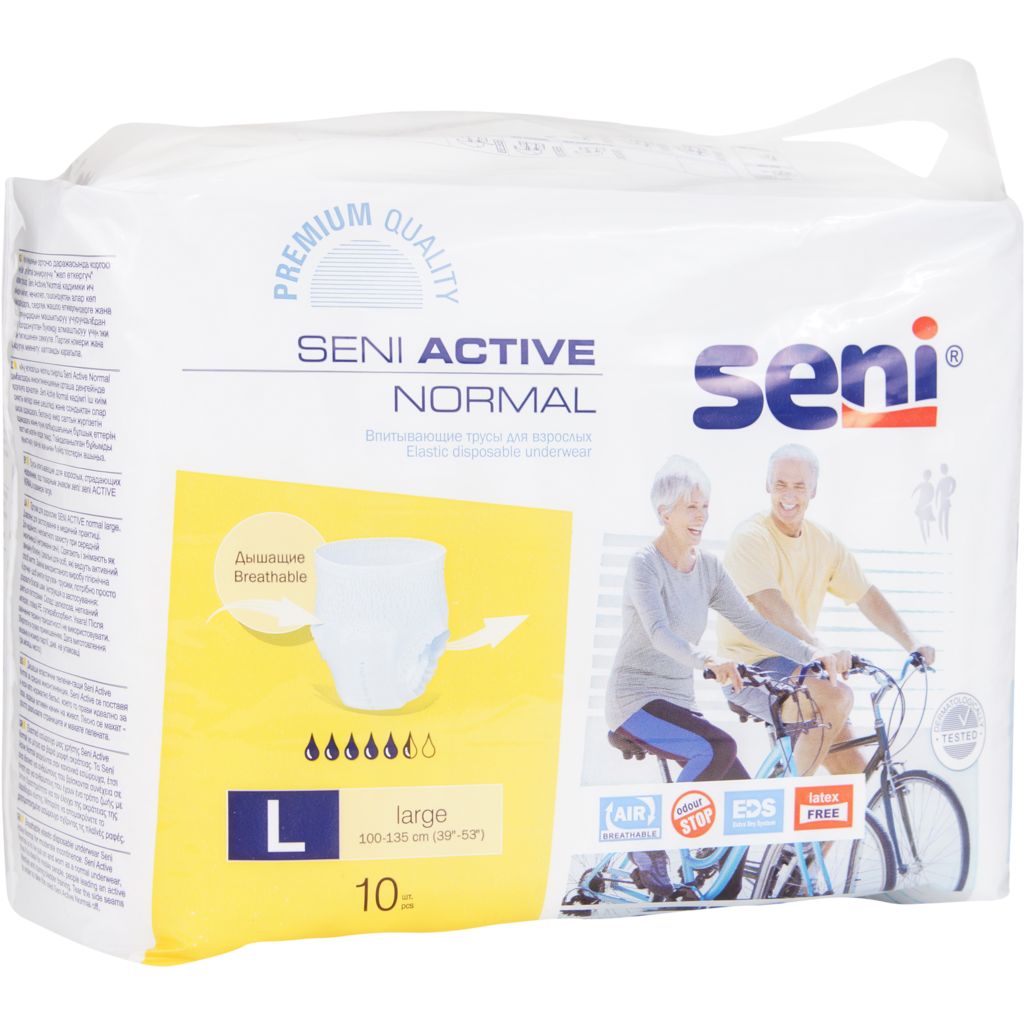 бес трусиков на велосыпеде Впитывающие трусы для взрослых Seni Active Normal Large, 10 шт купить в  Гомеле по доступной цене
