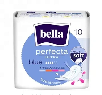 Ультратонкие гигиенические впитывающие прокладки Bella Perfecta ultra Blue, 10 шт
